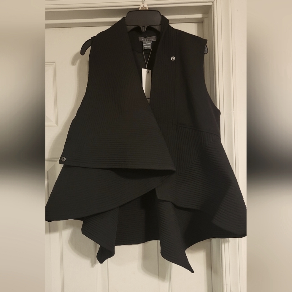 Modern-Contempo Peplum Vest Sz Large
